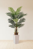 Palm H: Artificial Palm Tree with Realistic Palm Fiber Trunk and Tall Planter