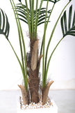 Palm H: Artificial Palm Tree with Realistic Palm Fiber Trunk and Tall Planter