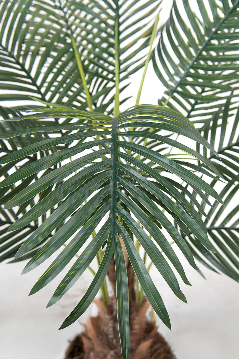 Palm H: Artificial Palm Tree with Realistic Palm Fiber Trunk and Tall Planter