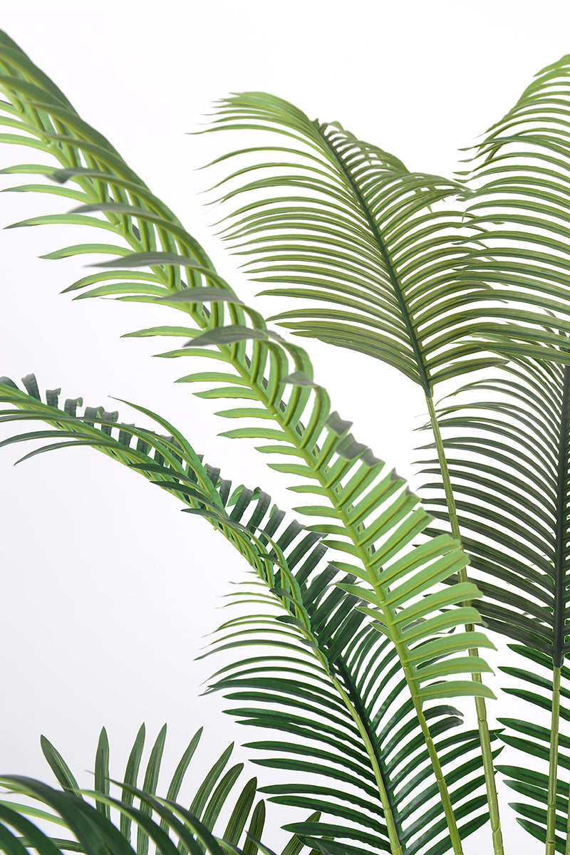 Palm H: Artificial Palm Tree with Realistic Palm Fiber Trunk and Tall Planter