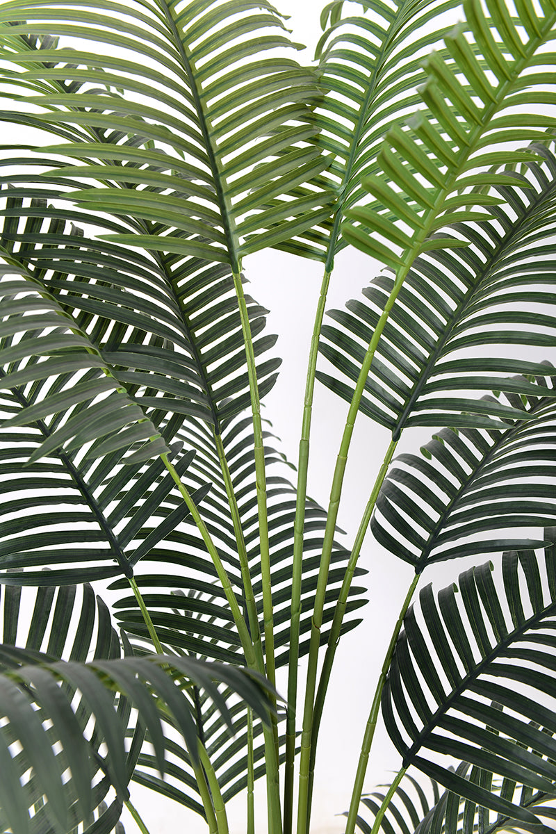 Palm H: Artificial Palm Tree with Realistic Palm Fiber Trunk and Tall Planter