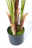 Palm H: Artificial Palm Tree with Realistic Palm Fiber Trunk and Tall Planter