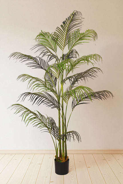 Palm S: Artificial Areca Palm with Silk-Fabric Feathery Fronds