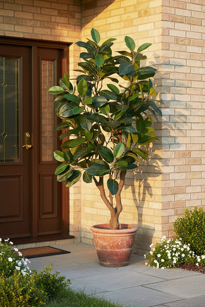 Rubber M: Large Artificial Rubber Tree (Ficus Altissima) with Thick Trunks