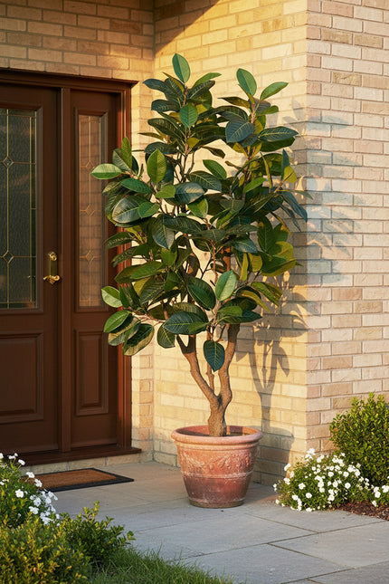 Rubber M: Large Artificial Rubber Tree (Ficus Altissima) with Thick Trunks